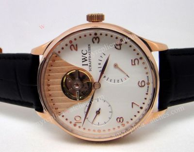 Rose Gold IWC TOURBILLON SCHAFFHAUSEN Automatic White Face